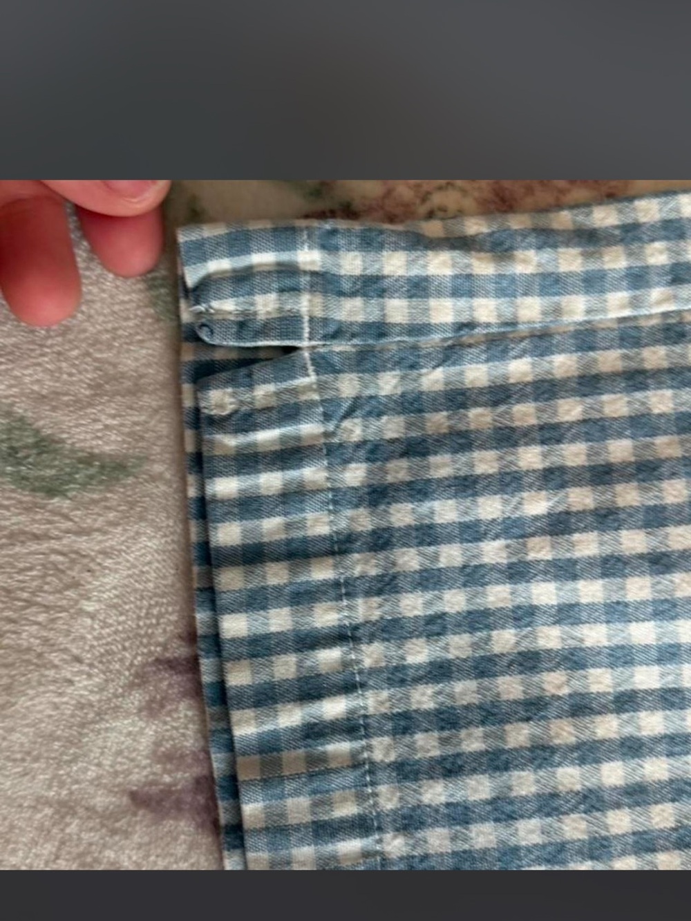 Duck Head Blue and Cream Gingham Button-Front Pants - Picture 4 of 5